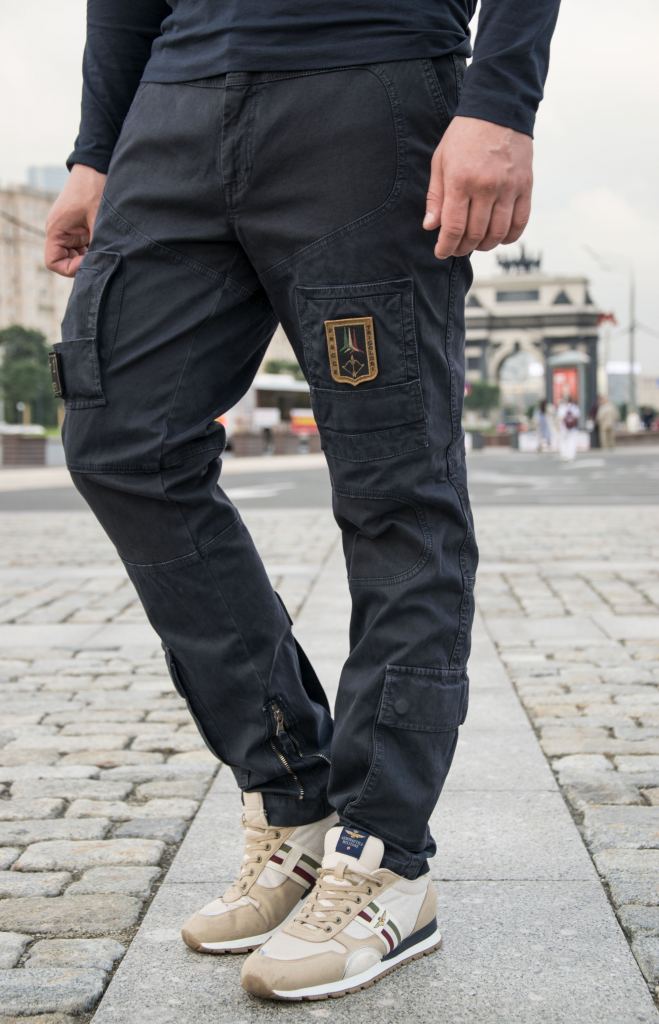 Брендовые мужские брюки из плотной ткани AERONAUTICA MILITARE