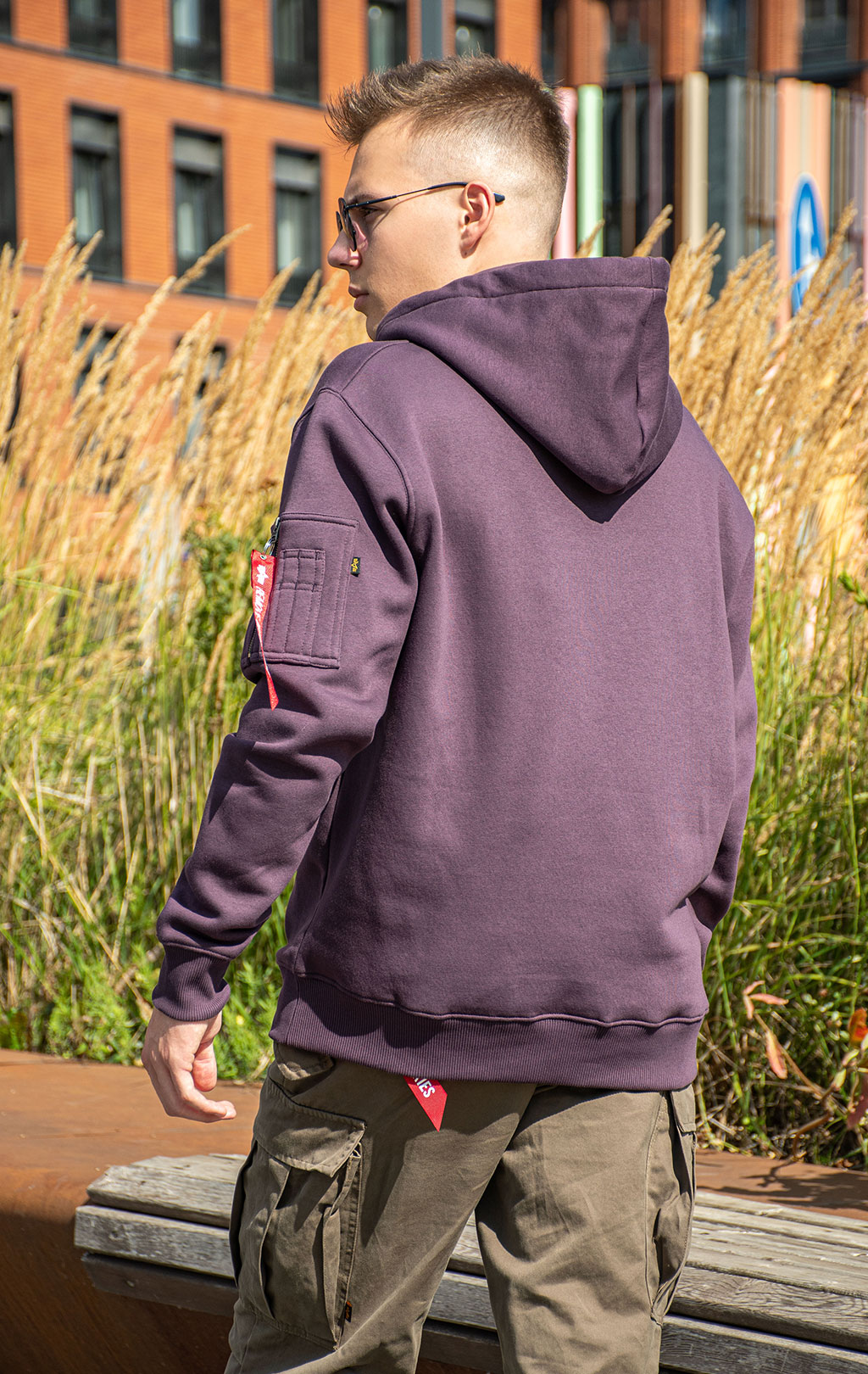 Толстовка ALPHA INDUSTRIES ALPHA LABEL HOODY plum 