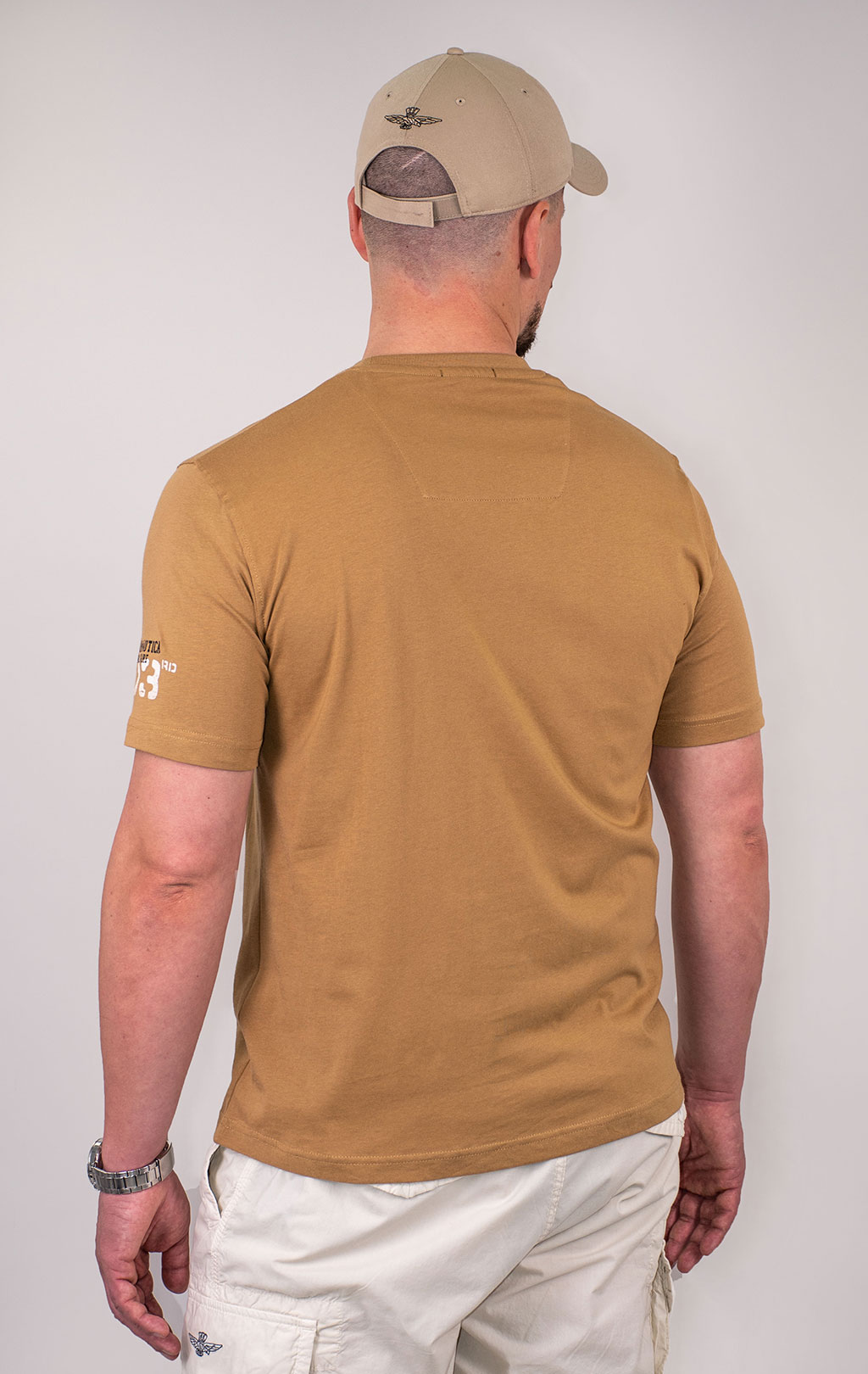 Футболка AERONAUTICA MILITARE SS 24/BD peanut brown (TS 2214) 