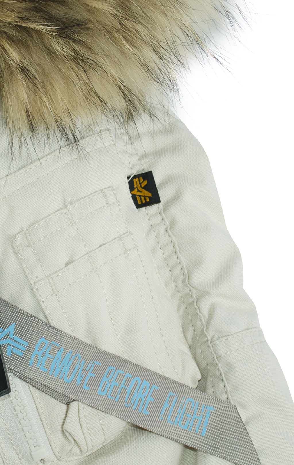 Женская аляска ALPHA INDUSTRIES EXPLORER натур. мех white off 