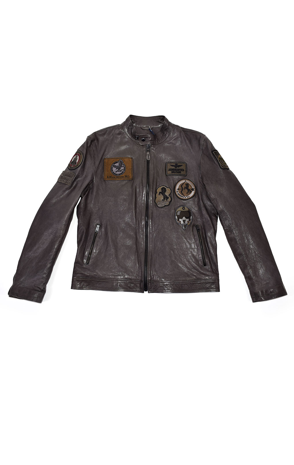 Куртка AERONAUTICA MILITARE кожа SS 21 m/IT fumo (PN 5011) 