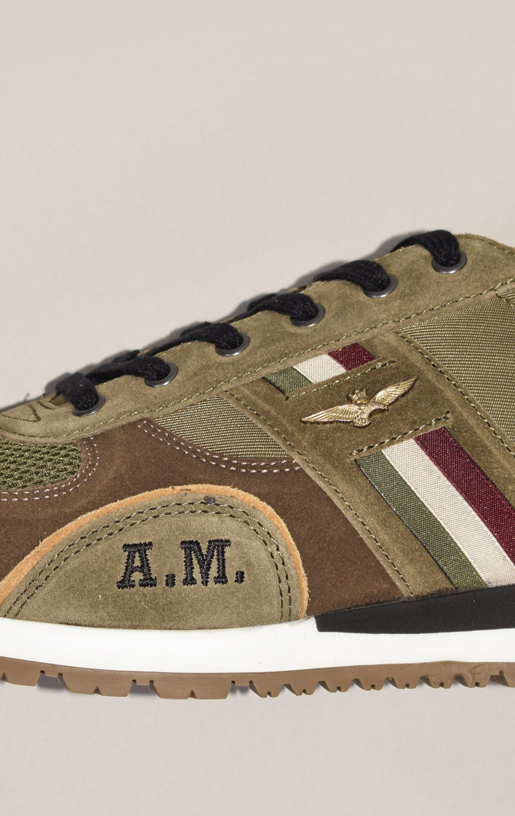 Кроссовки AERONAUTICA MILITARE FW 22/23 m/PT verde militare/marrone (SC 190) 