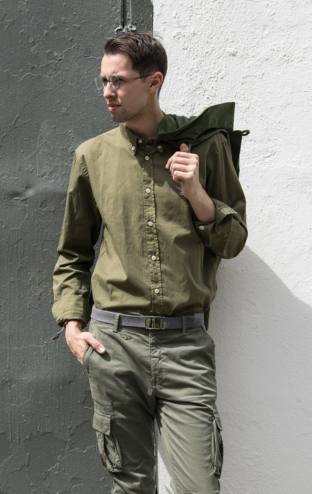 Рубашка AERONAUTICA MILITARE verde olive (CA 1004) 