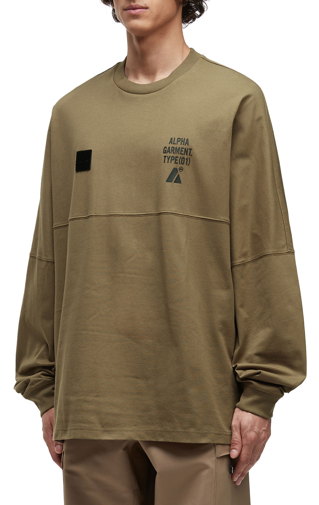 Лонгслив ALPHA INDUSTRIES UNFRM LS GRAPHIC TEE FW 25/26 tan M001150 