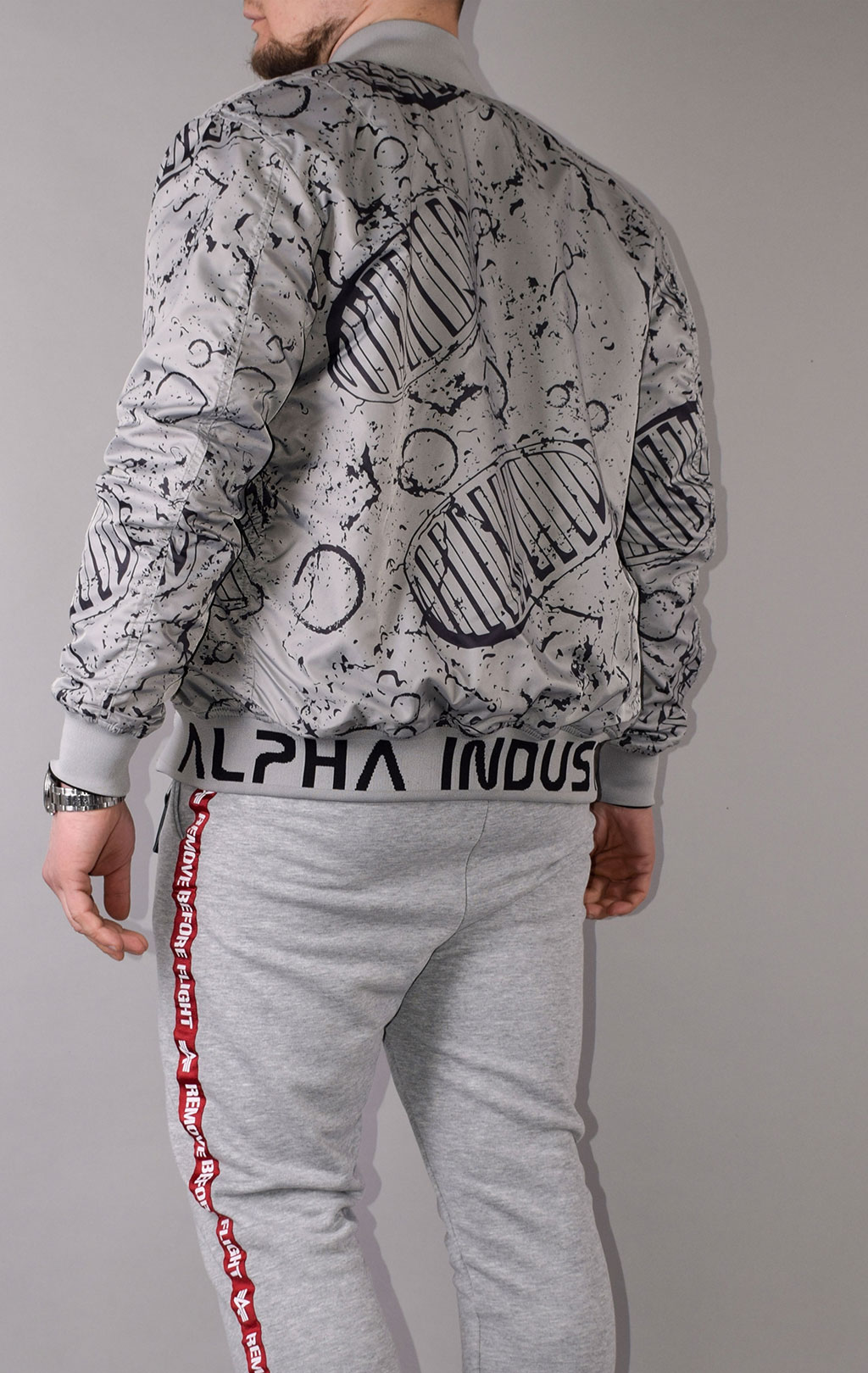 Ветровка-бомбер ALPHA INDUSTRIES MOON LANDING REVERSIBLE MA-1 black 