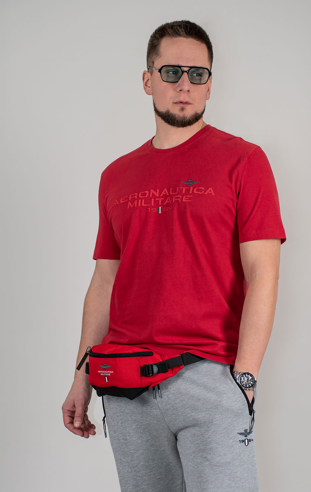 Футболка AERONAUTICA MILITARE SS 25 m/TR tango red washed (TS 2378) 