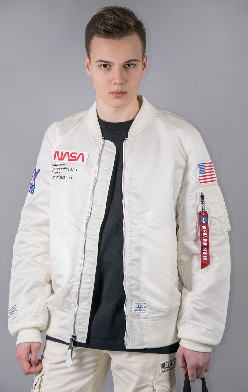 ALPHA INDUSTRIES NASA GEN II FLIGHT JACKET L 2B SS 23 m off white ForceAge