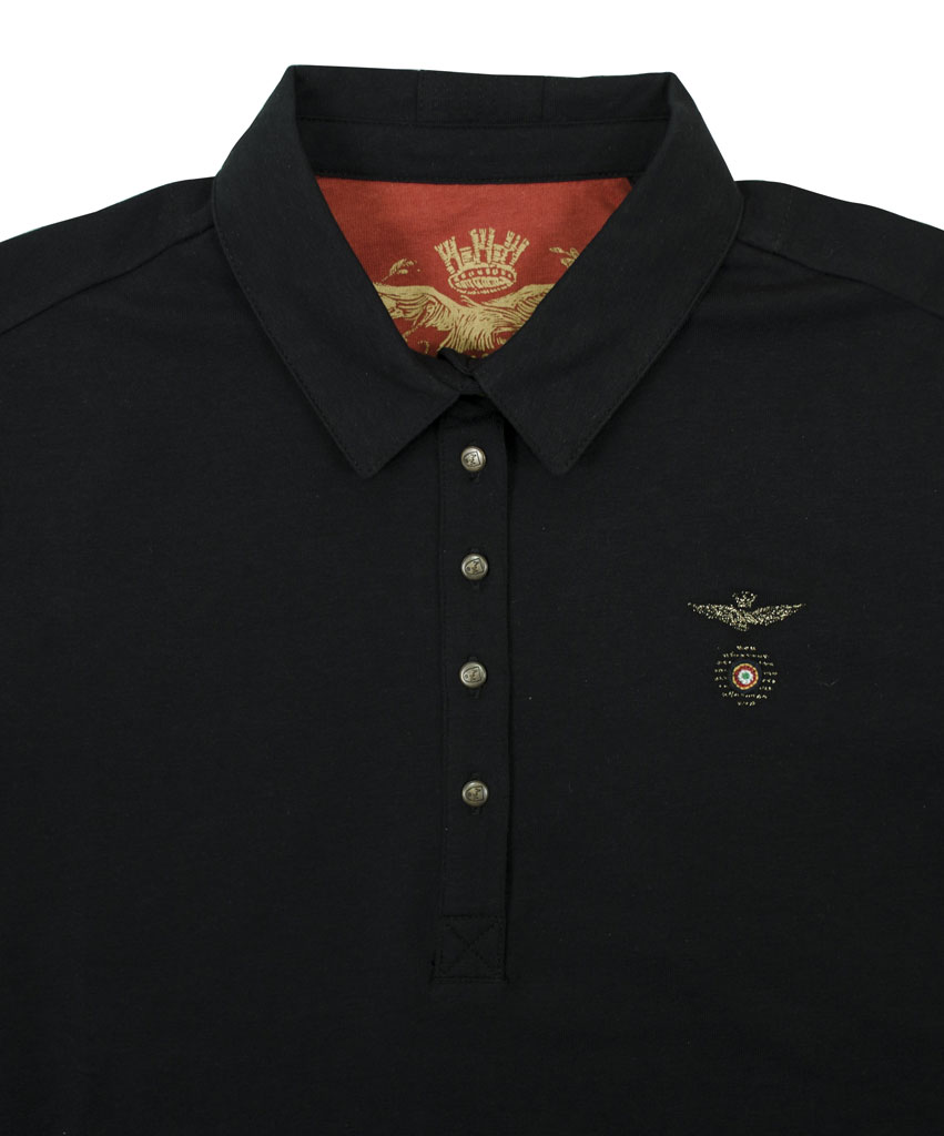 Женское поло-лонгслив AERONAUTICA MILITARE nero (PO 1112) 