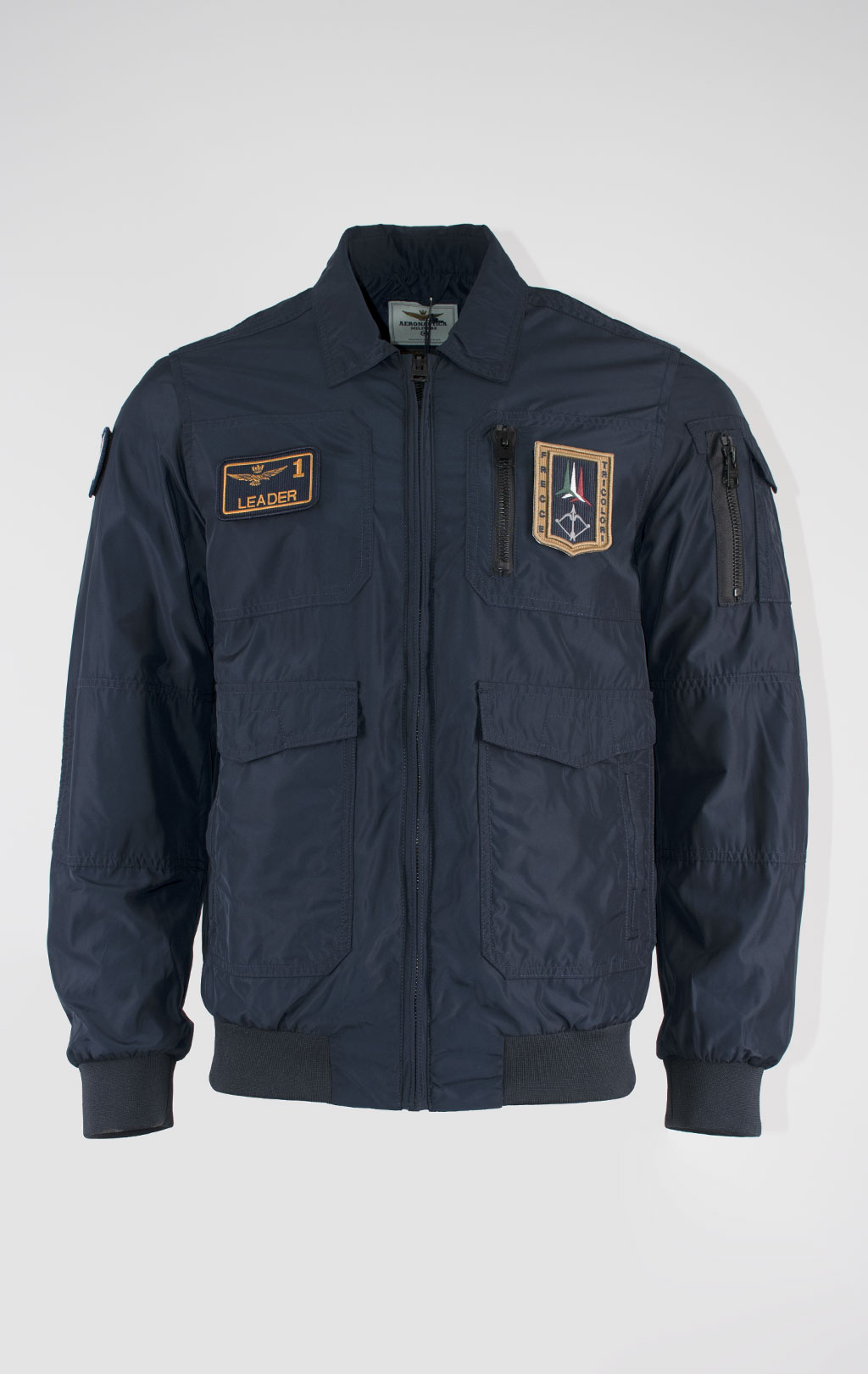 Ветровка-бомбер AERONAUTICA MILITARE big size SS 25 m/BD blue navy (AB 2071) 
