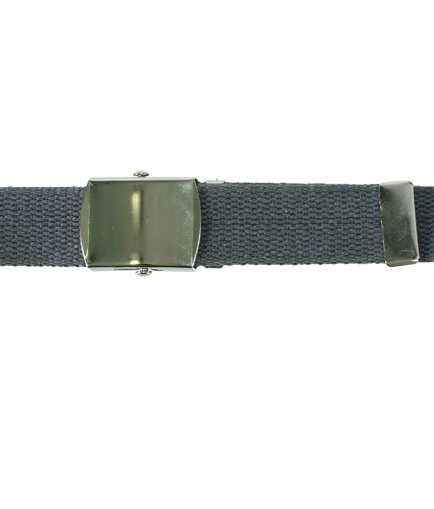 Ремень брючный брезент silver buckle dark grey США