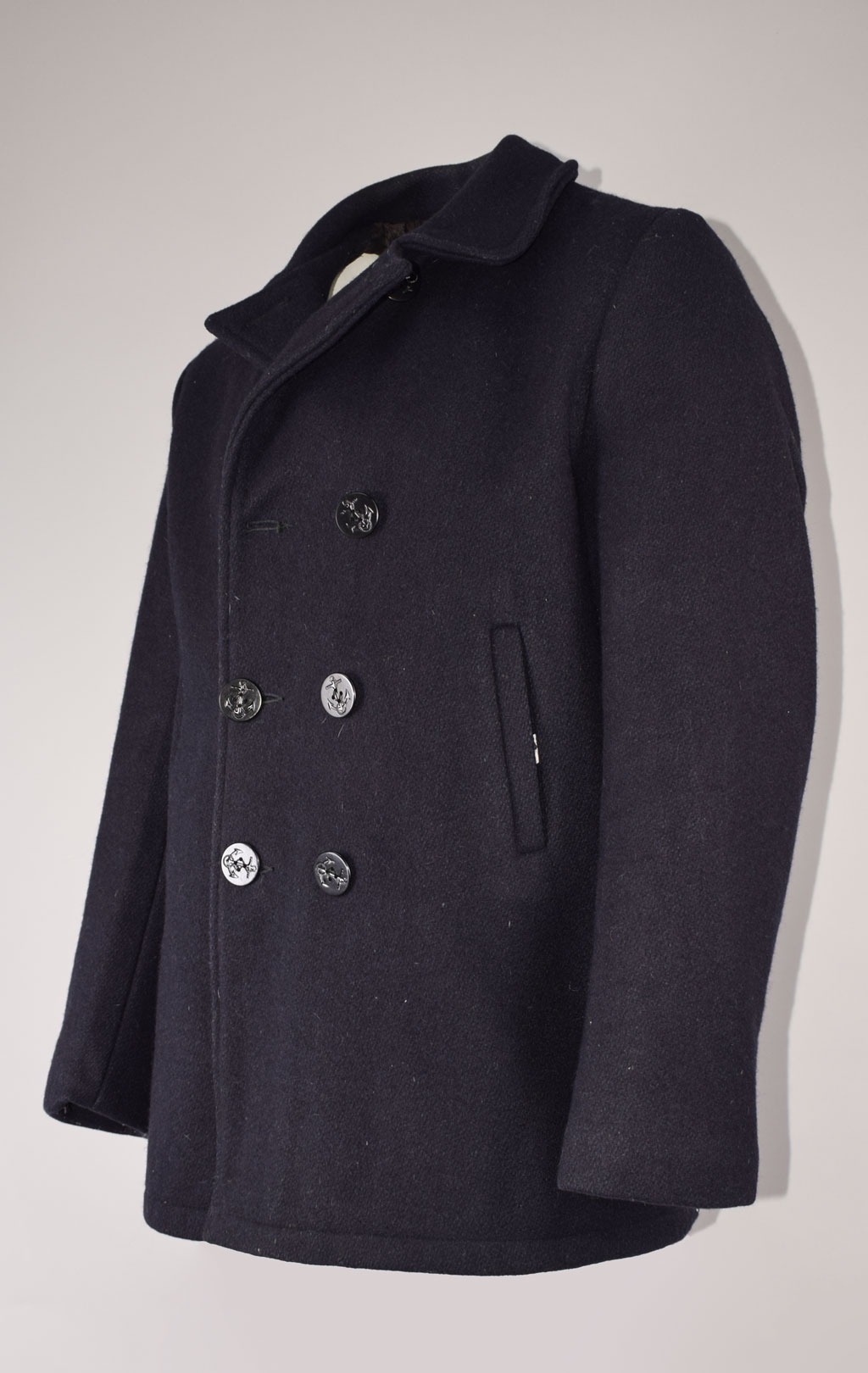 Бушлат морской Property of NYCHA PEACOAT шерсть 85/полиэстер15 navy б/у США