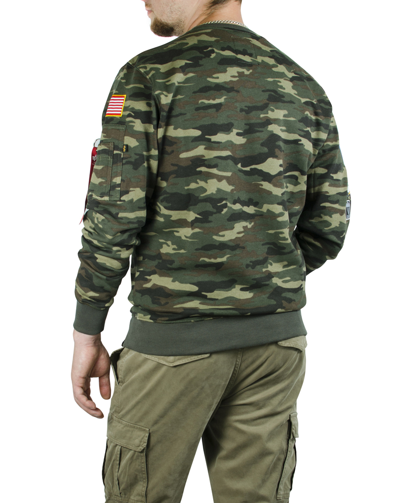 Свитшот ALPHA INDUSTRIES PATCH camo woodland 