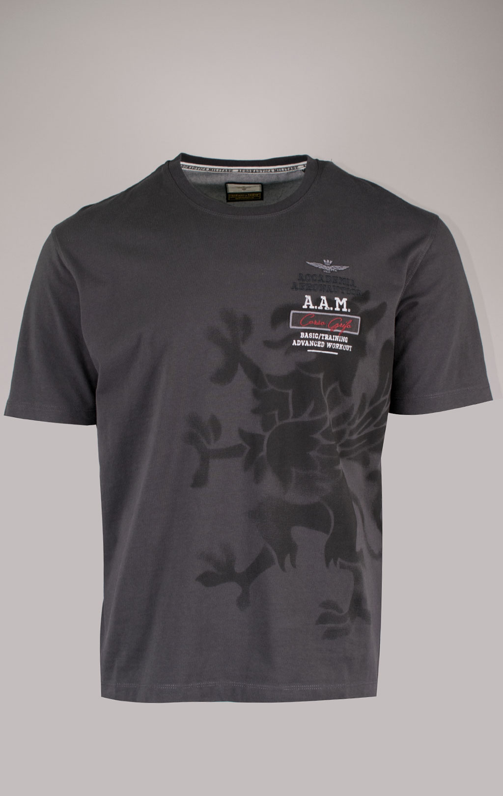 Футболка AERONAUTICA MILITARE GRIFO PRINT SS 24/TR anthracite grey (TS 2200) 