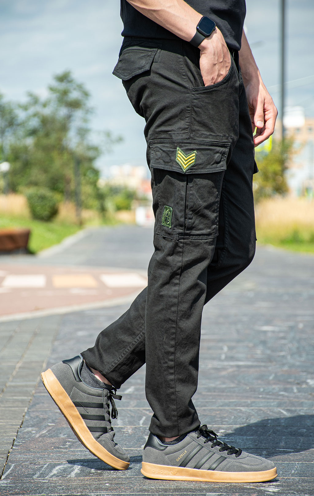 Брюки-карго ALPHA INDUSTRIES PETROL PATCH black 
