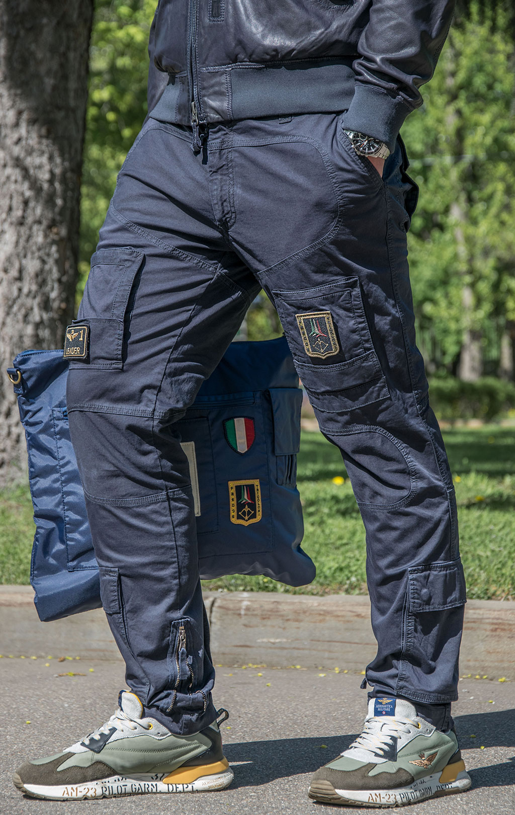 Брюки-карго AERONAUTICA MILITARE SS 21/AL blue black (PA 1387) 