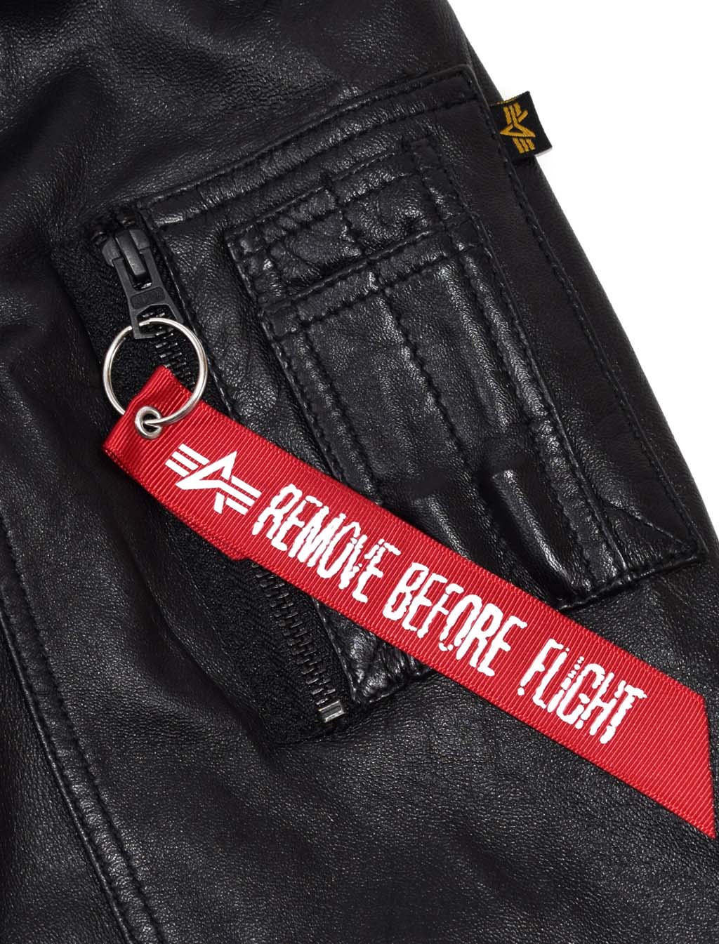 Куртка-бомбер лётная ALPHA INDUSTRIES D-Tec leather MA-1 кожа black/black 