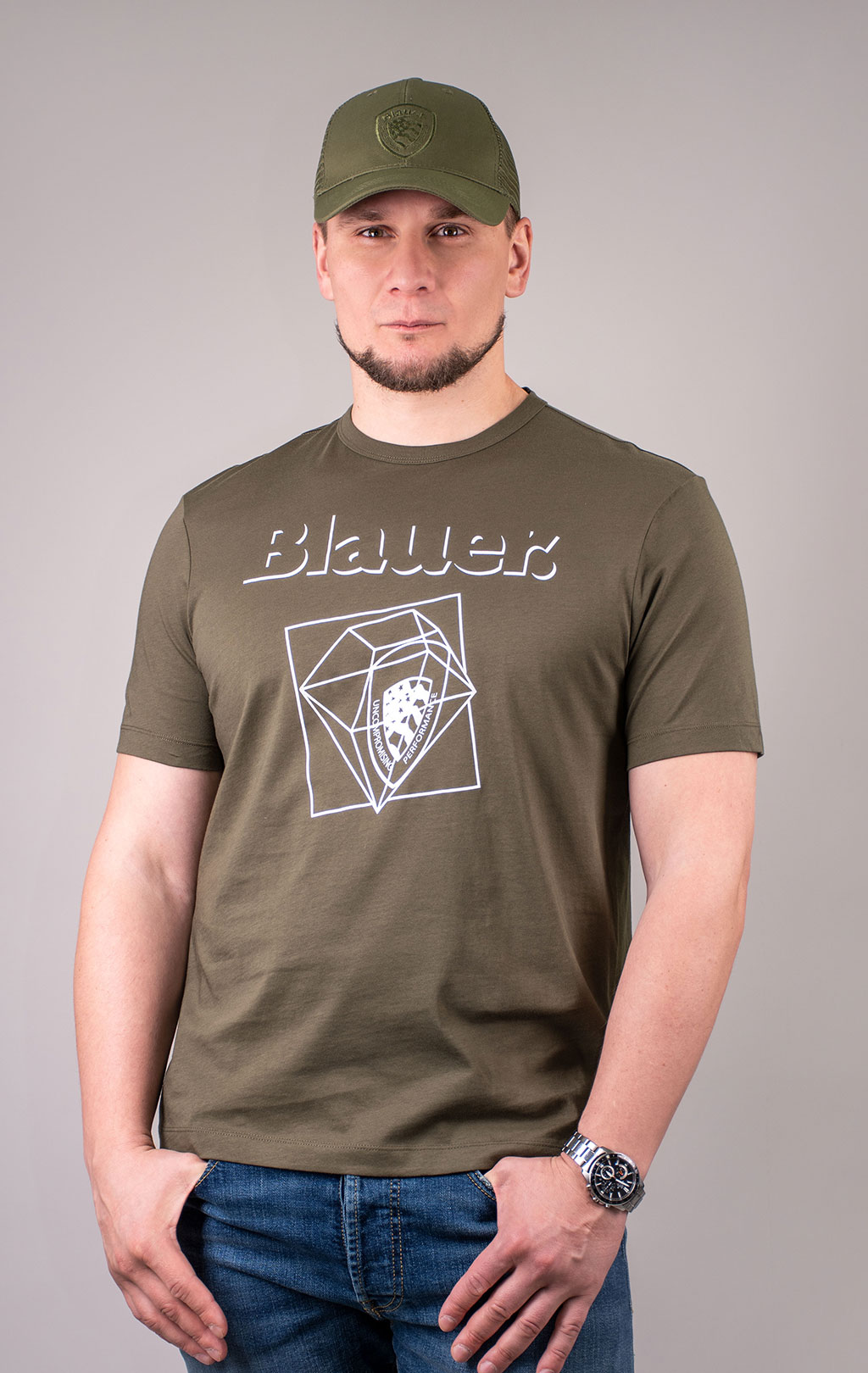 Футболка BLAUER SS 24 olive (HO2149) 