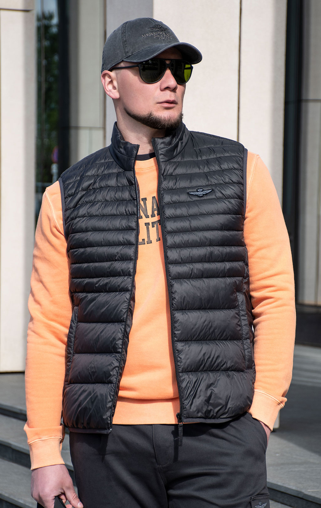 Жилет AERONAUTICA MILITARE SS 24 m/CN anthracite grey (AB 2143) 