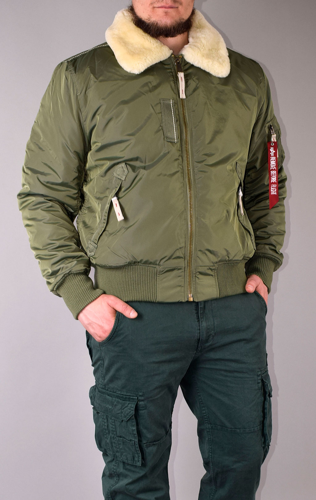 Куртка-пилот ALPHA INDUSTRIES INJECTOR-III sage green 