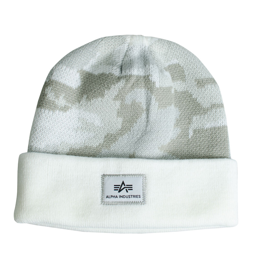 Шапка ALPHA INDUSTRIES X-FIT CAMO BEANIE white camo 