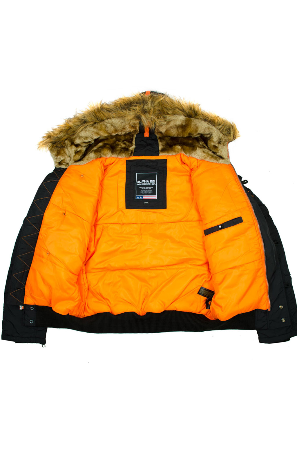 Аляска короткая ALPHA INDUSTRIES PPS N-2B black/orange 