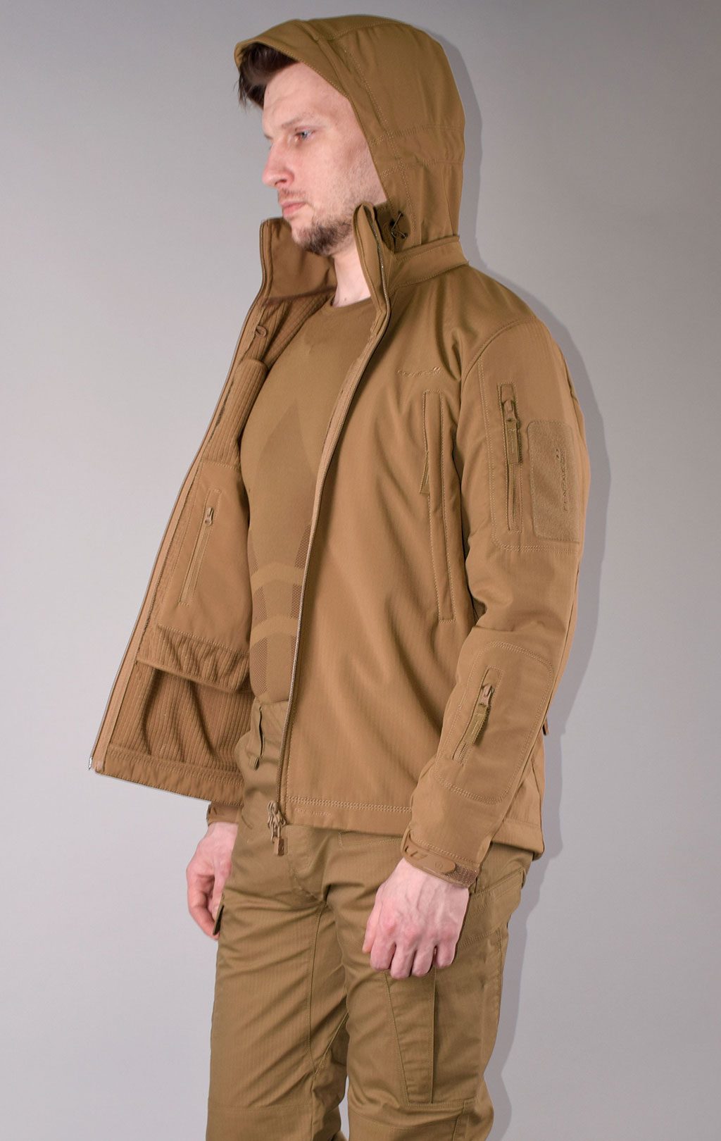 Куртка тактическая softshell Pentagon мембрана ARTAXES big size Soft Shell coyote 08011 