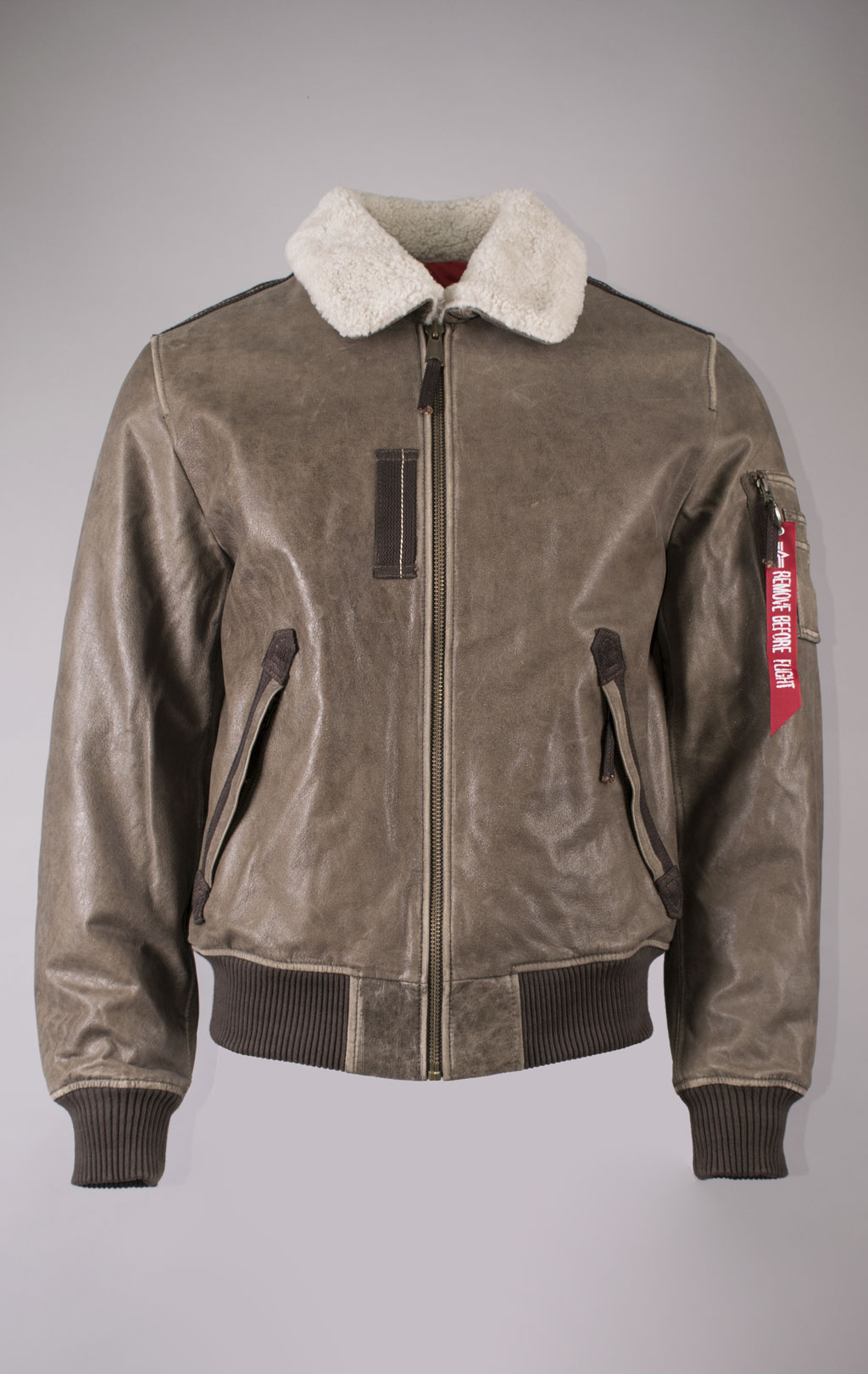 Куртка-пилот ALPHA INDUSTRIES INJECTOR-III LEATHER кожа vintage brown 