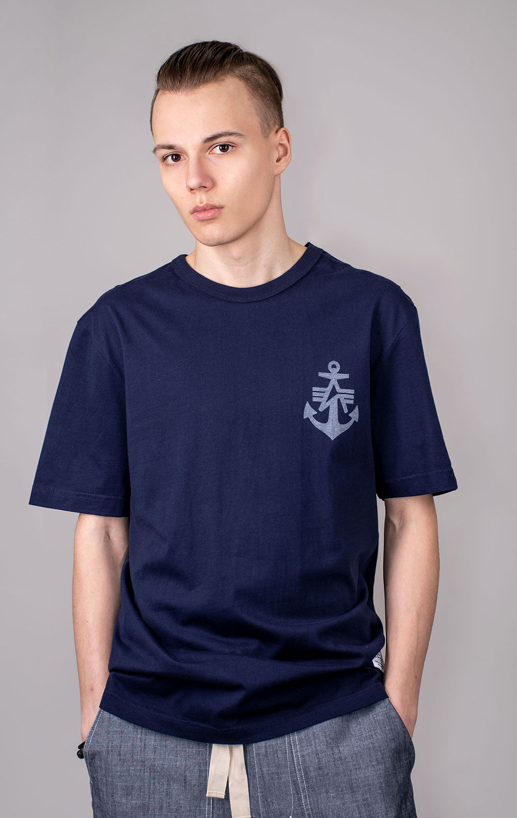 Футболка ALPHA INDUSTRIES ALPHA ANCHOR PRINT TEE SS 24 replica blue 