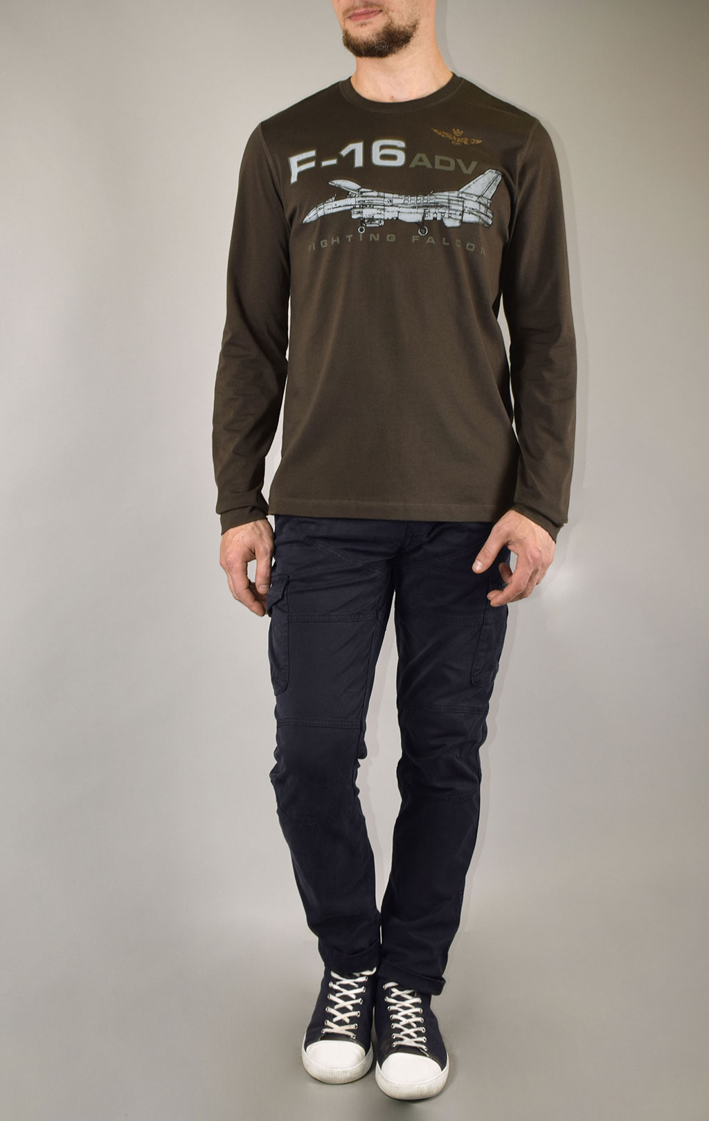 Лонгслив AERONAUTICA MILITARE FW 19/20 verde marcio (TS 1668) 