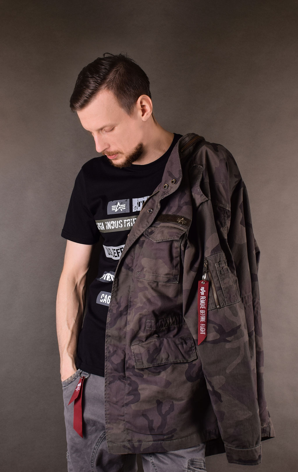 Ветровка ALPHA INDUSTRIES HUNTINGTON M-65 dark olive camo 