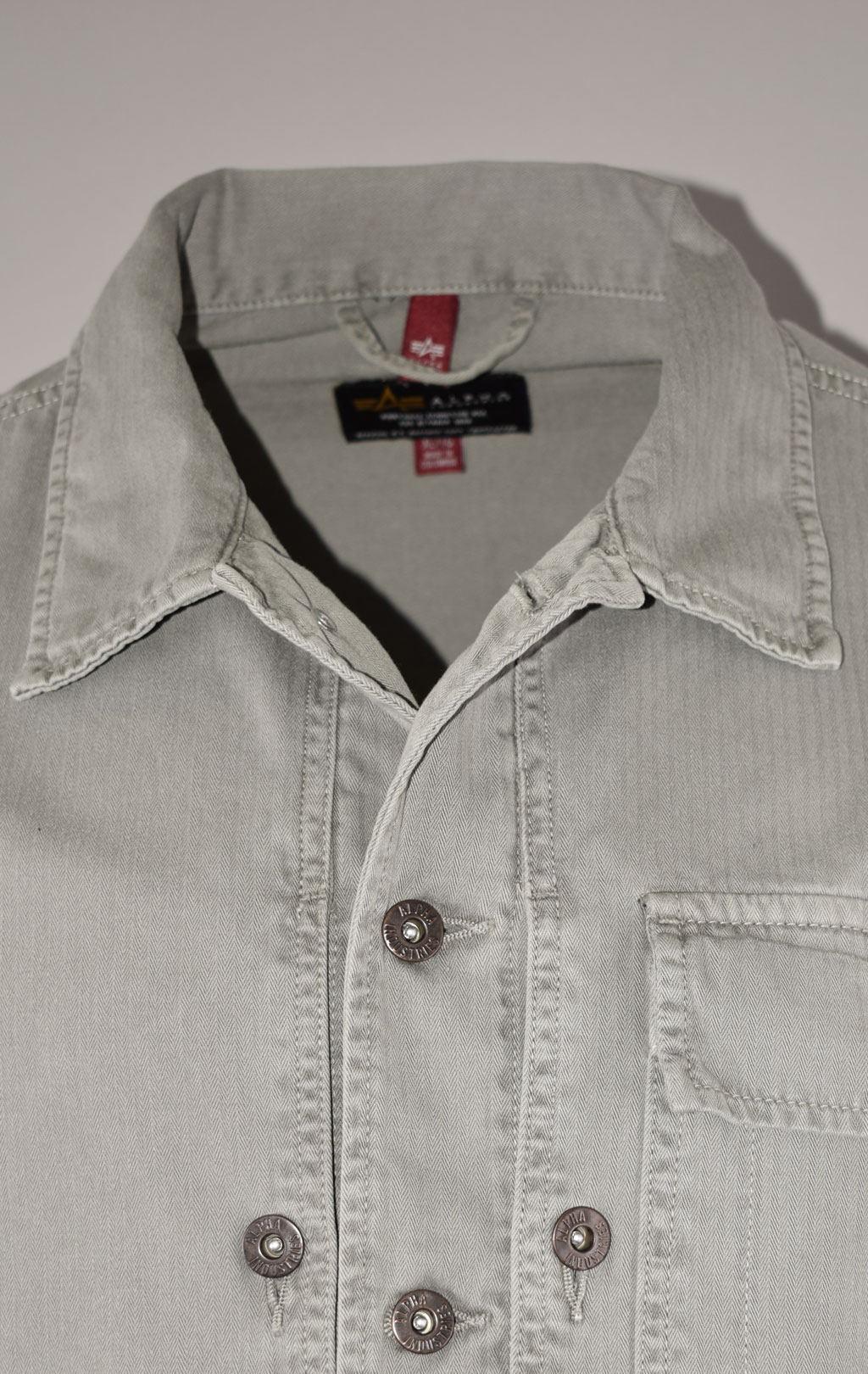 Ветровка ALPHA INDUSTRIES SHIRT JACKET P 44 SS 22 m vintage grey 