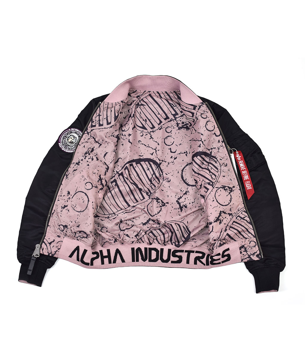 Женская ветровка-бомбер ALPHA INDUSTRIES MOON LANDING MA-1 black 