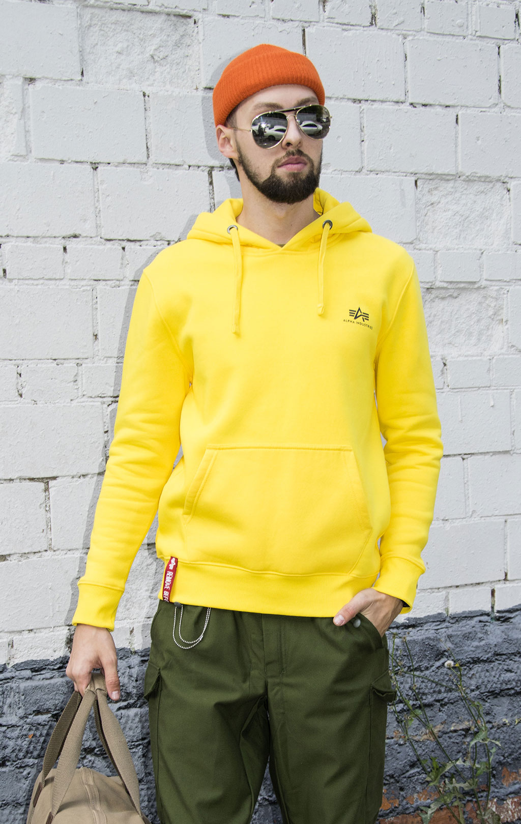 Толстовка ALPHA INDUSTRIES BASIC HOODY SMALL LOGO empire yellow 