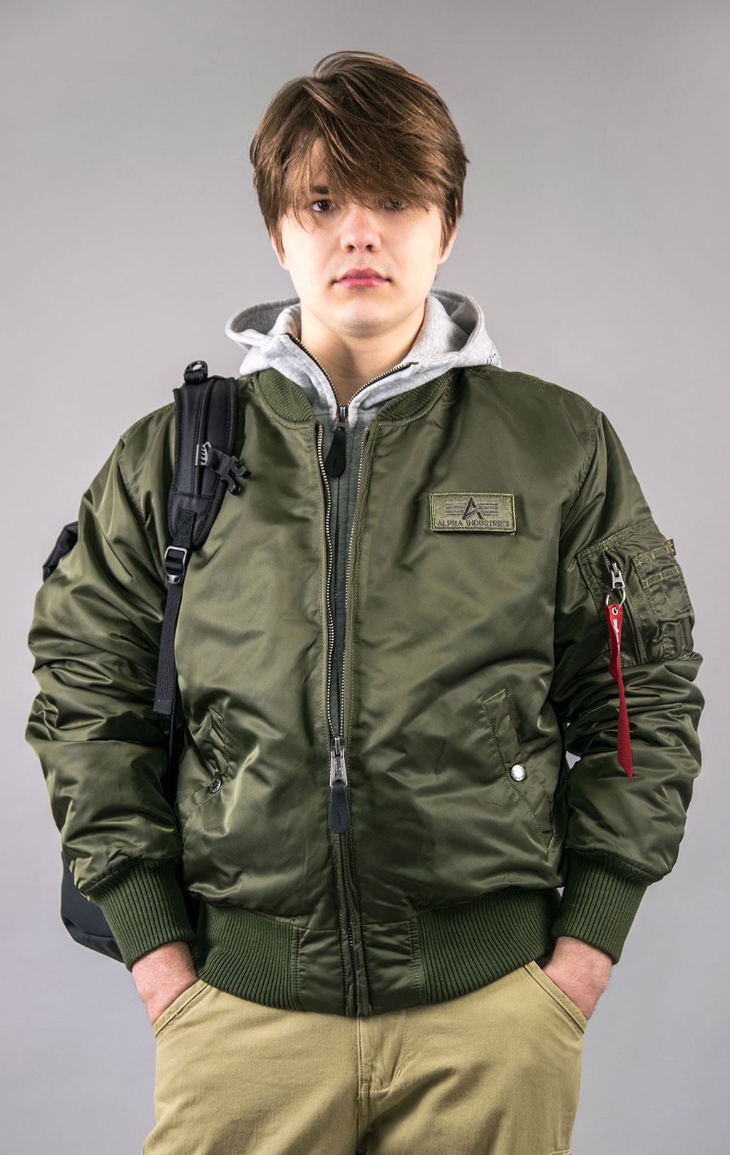 Куртка-бомбер лётная ALPHA INDUSTRIES D-Tec MA-1 dark green 