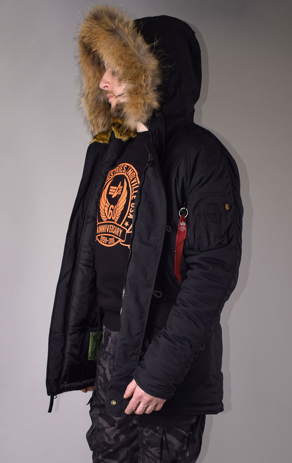 Аляска ALPHA INDUSTRIES EXPLORER big size натур. мех black 