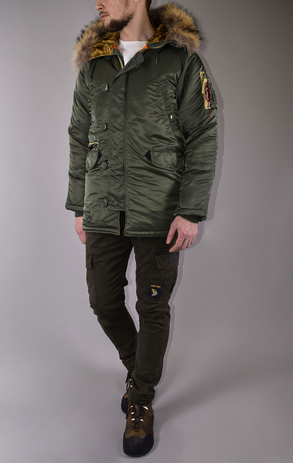 Аляска ALPHA INDUSTRIES ART VF N-3B натур. мех sage green 