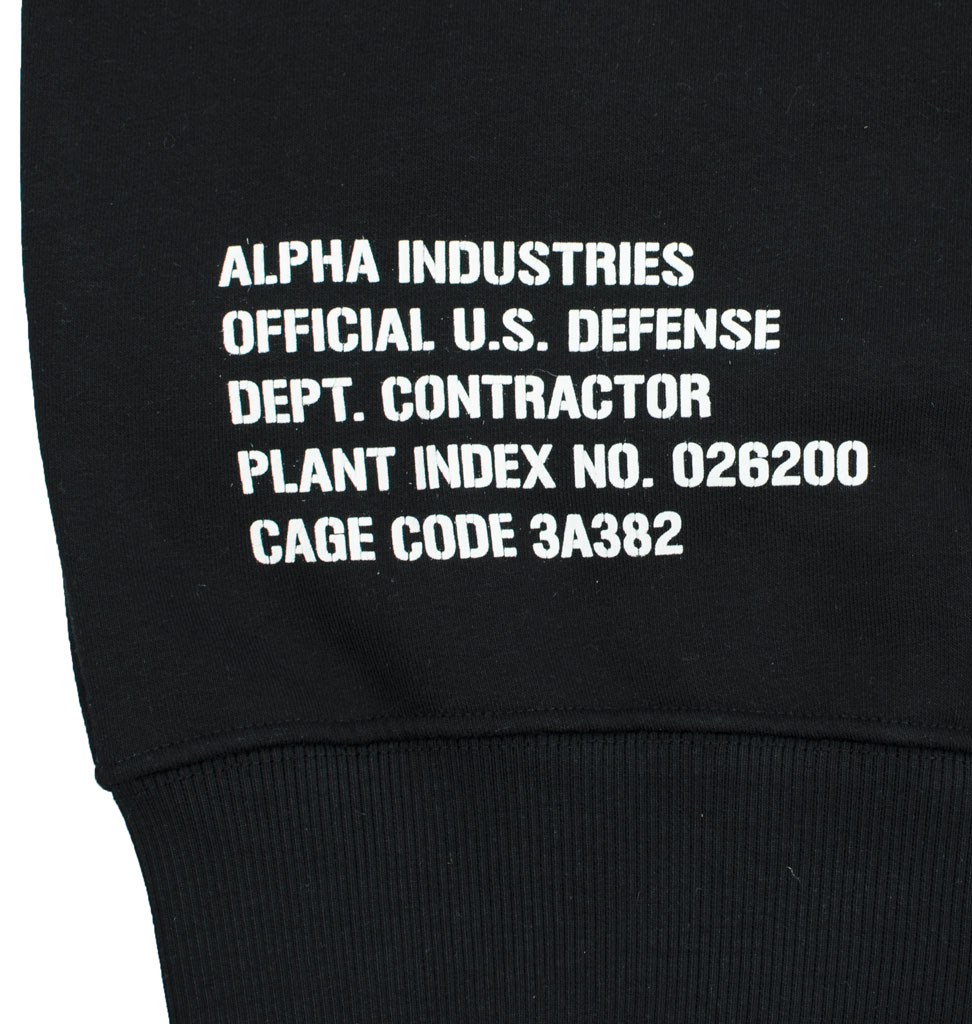 Толстовка ALPHA INDUSTRIES ARMY ZIP HOODY black 