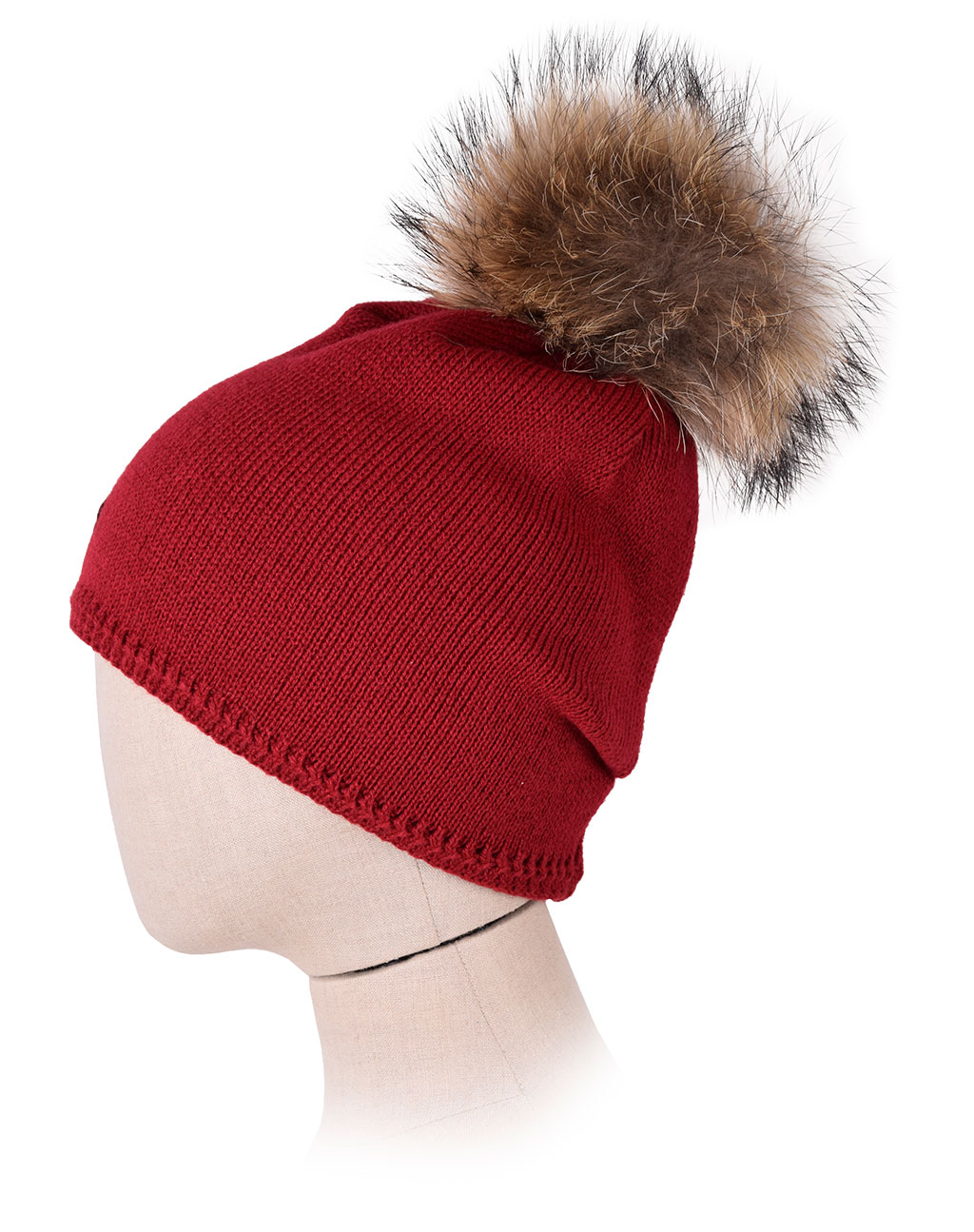 Женская шапка вязаная PARAJUMPERS PLAIN HAT dark red 