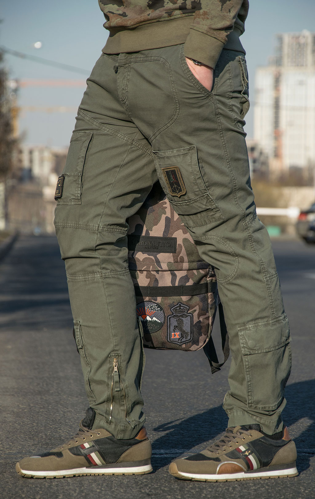 Брюки-карго AERONAUTICA MILITARE SS 22/AL verde militare (PA 1478) 