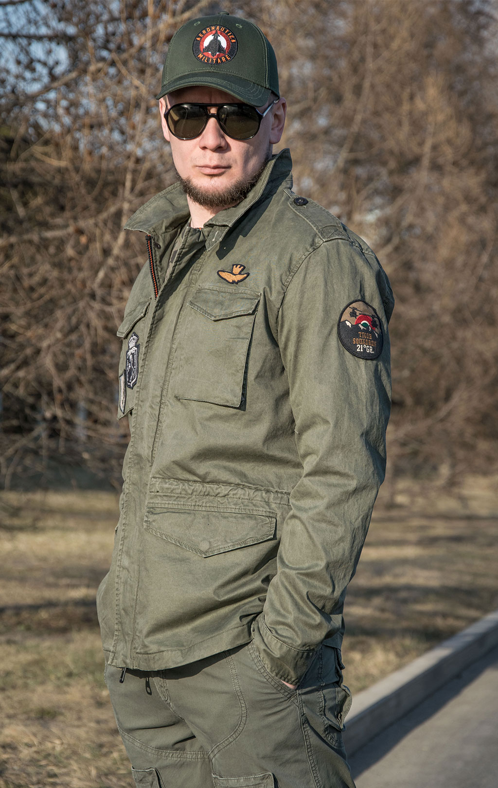 Ветровка AERONAUTICA MILITARE SS 22 m/CN verde militare (AB 2015) 