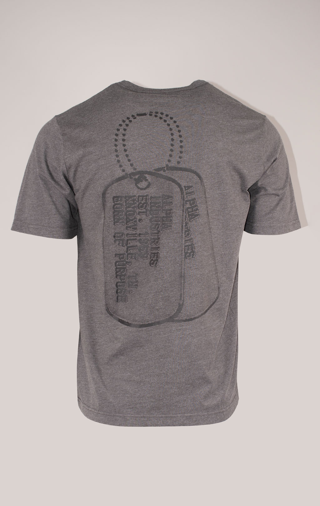 Футболка ALPHA INDUSTRIES ALPHA DOG TAG TEE плотная FW 24/25 dark charcoal heather 