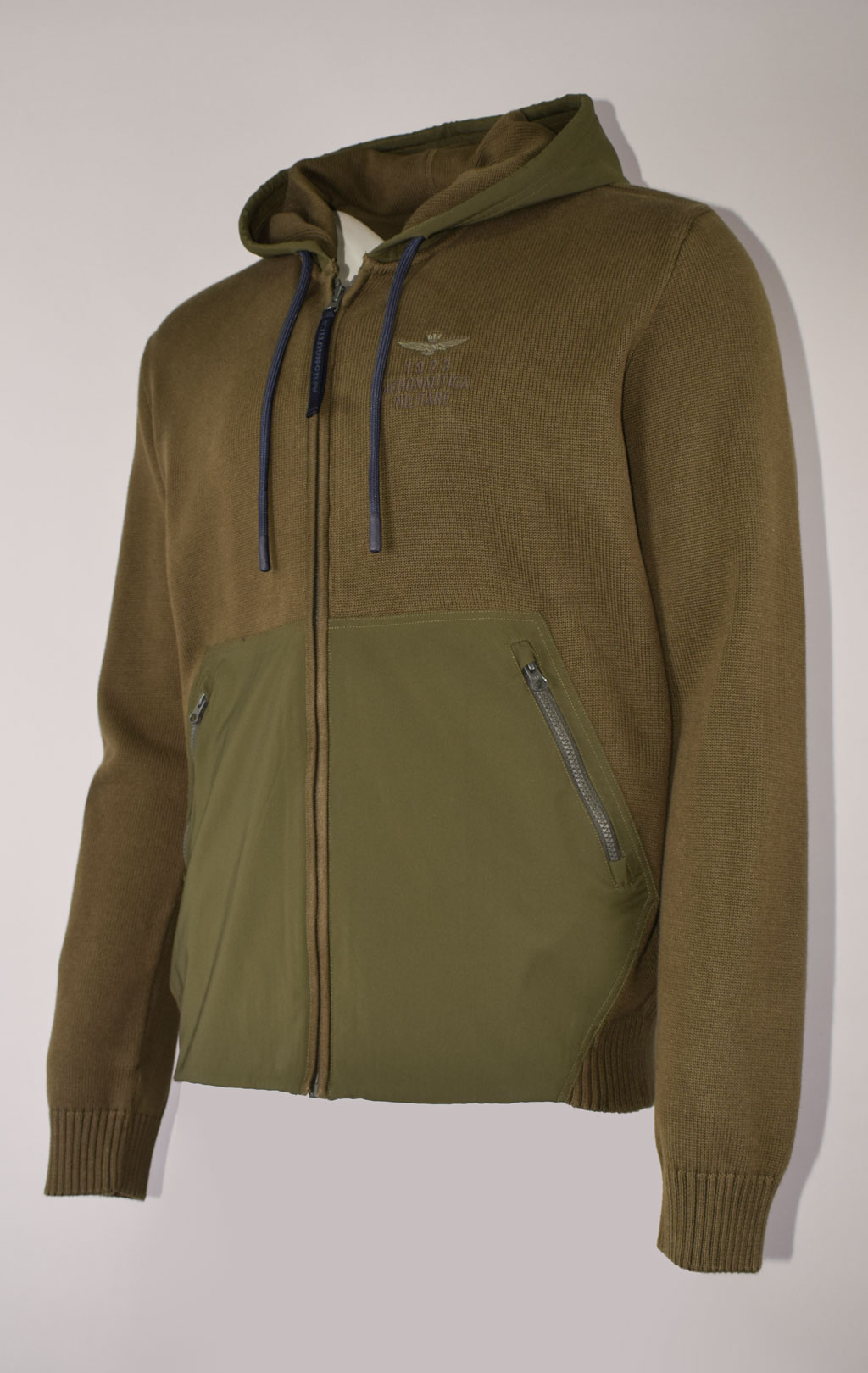 Толстовка вязаная AERONAUTICA MILITARE big size FW 23/24/IN off green (MA 1448) 