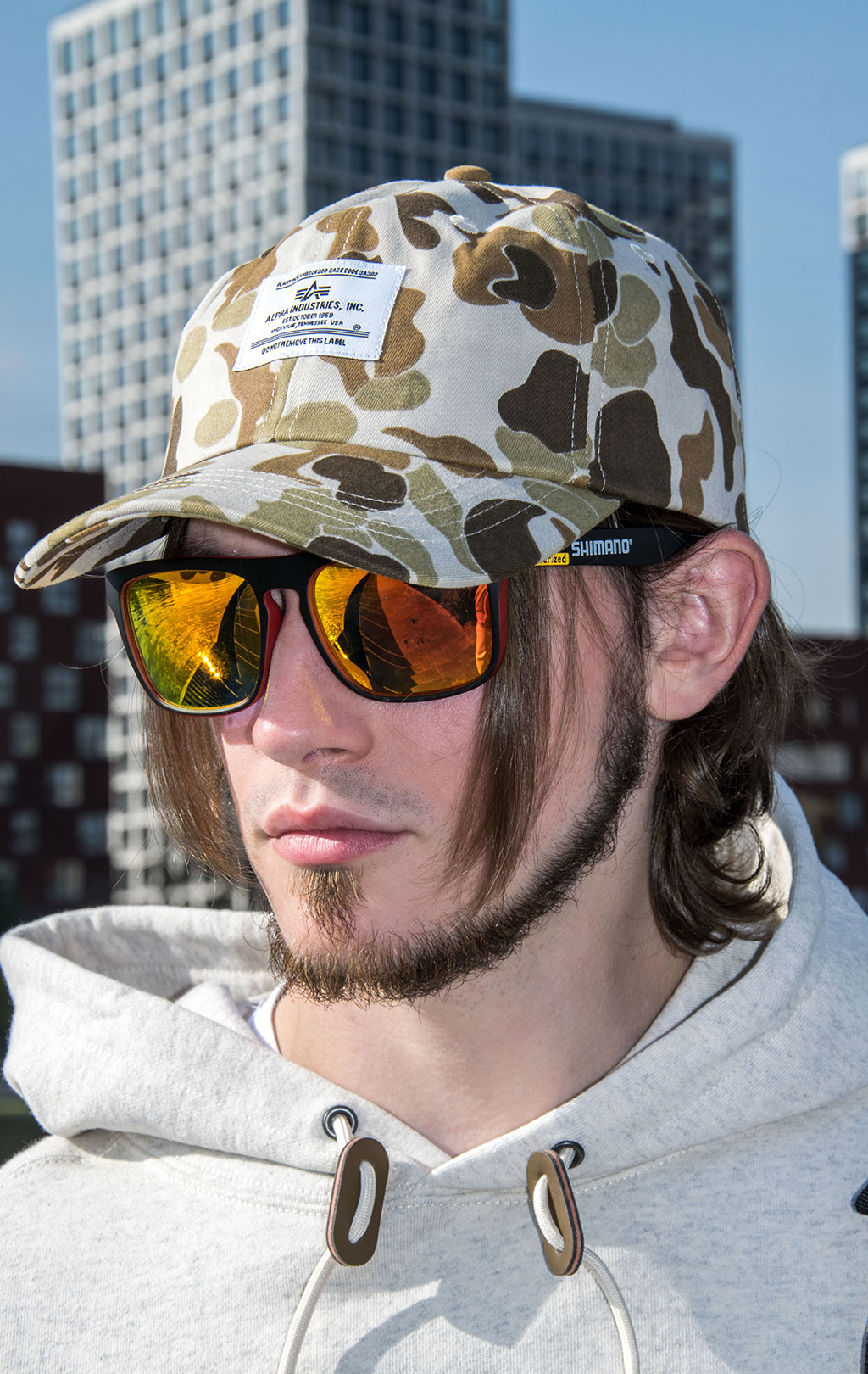 Бейсболка ALPHA INDUSTRIES BATTLEWASH CAP FW 23/24 brown frogskin camo 