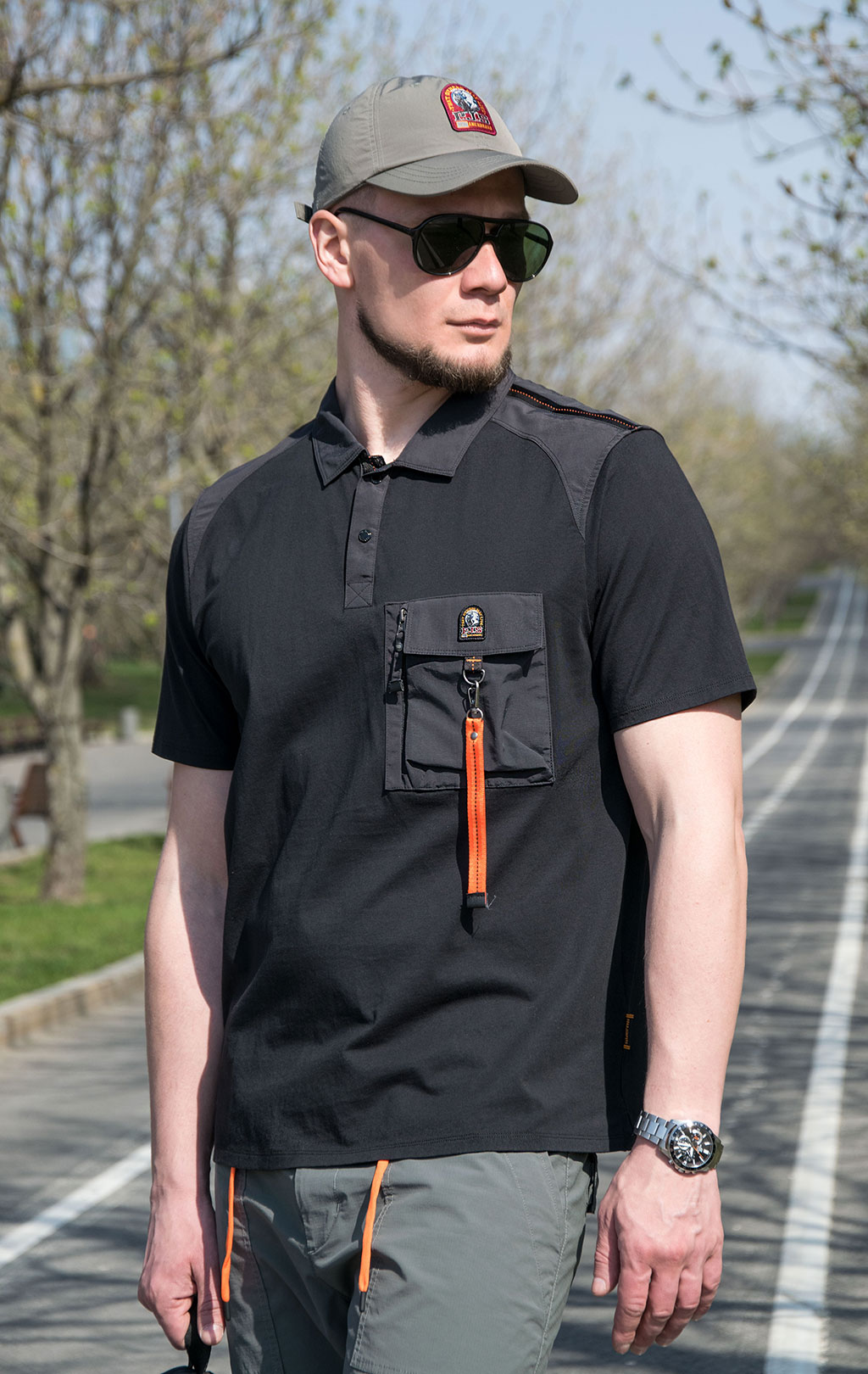 Футболка-поло PARAJUMPERS RESCUE POLO SS 23 black 