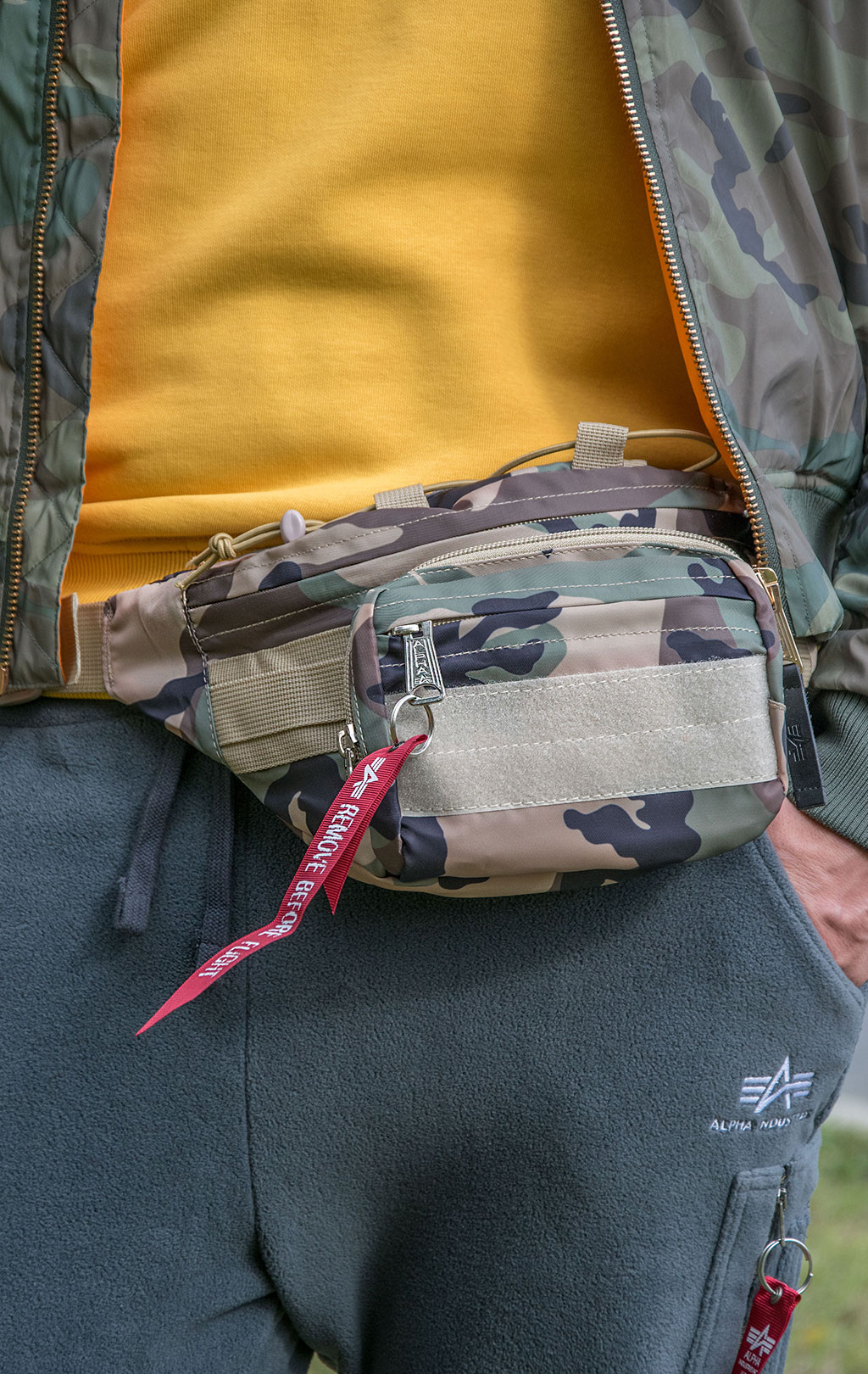 ALPHA INDUSTRIES TACTICAL WAIST BAG camo woodland 65 ForceAge