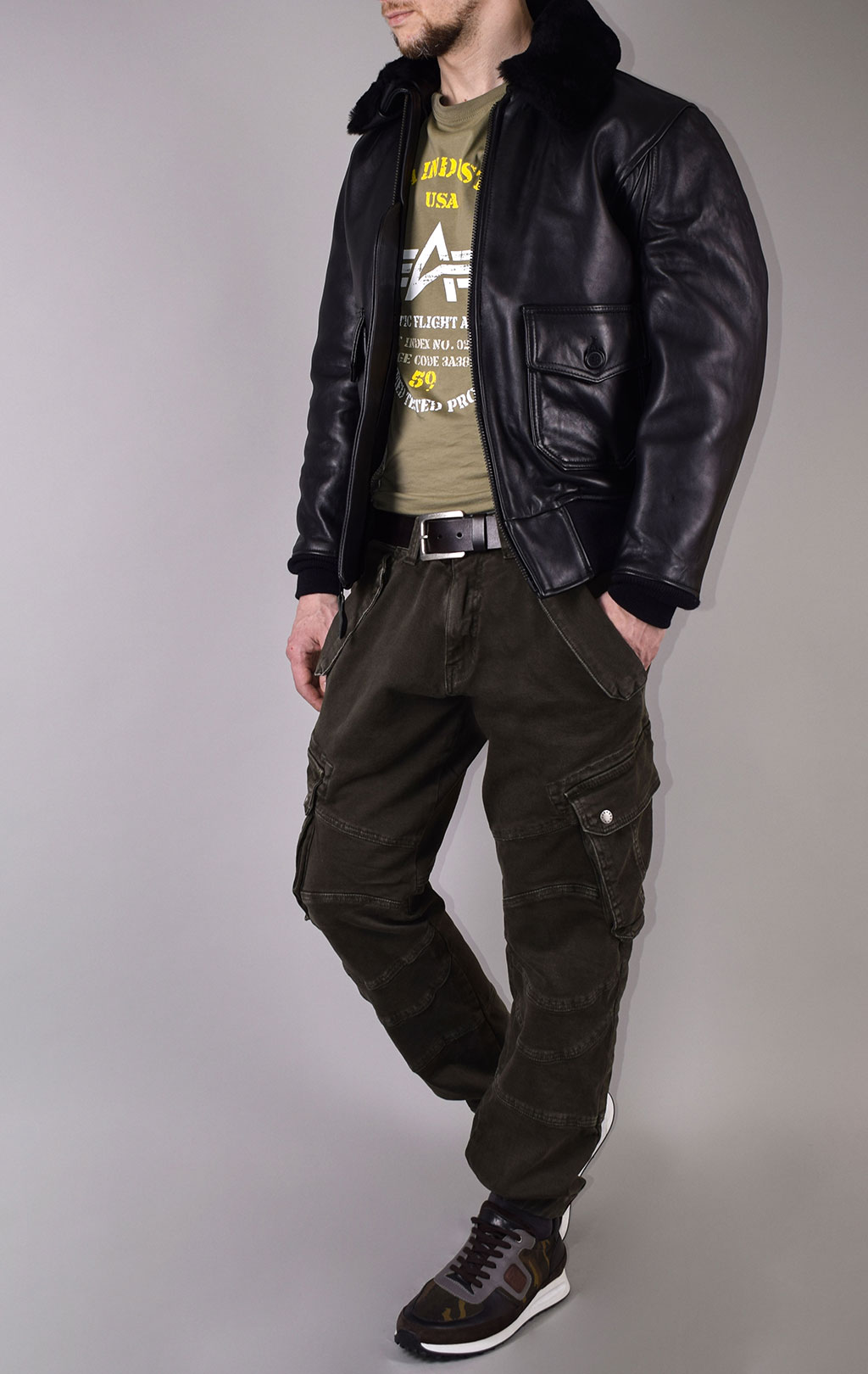 Куртка-пилот COCKPIT NAVY G-1 кожа black (Z201035) 