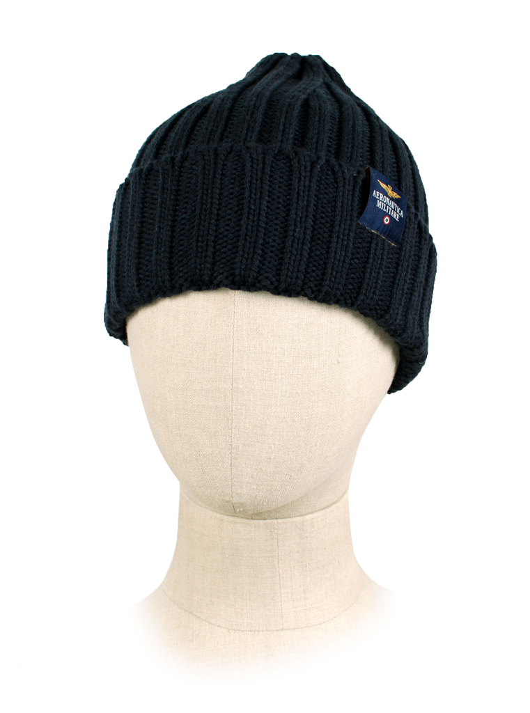 Шапка вязаная AERONAUTICA MILITARE blue navy (HA 965)