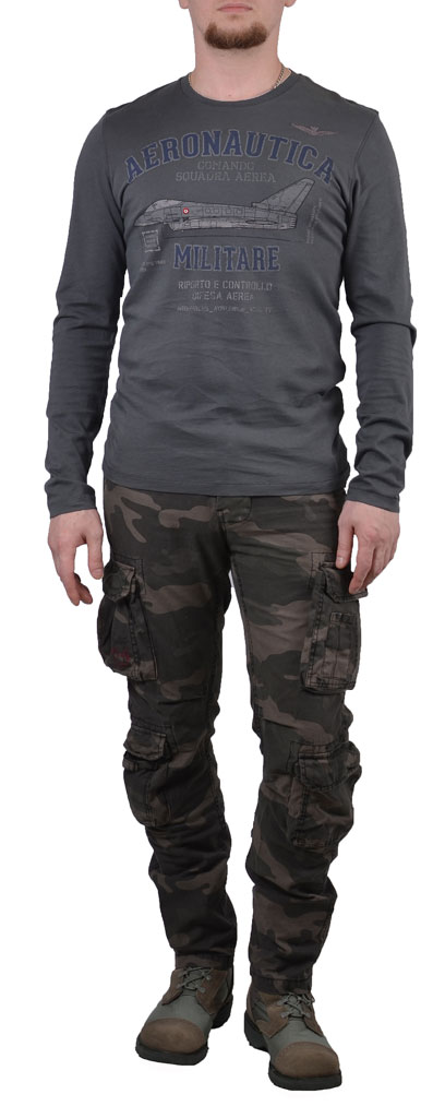 Футболка AER. MILITARE длин. рукава grigio scuro (TS 1070)
