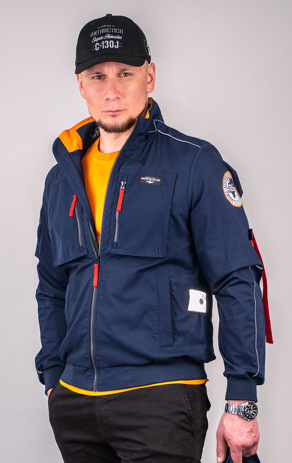 Ветровка AERONAUTICA MILITARE SS 24 m/CN blue navy (AB 2152) 