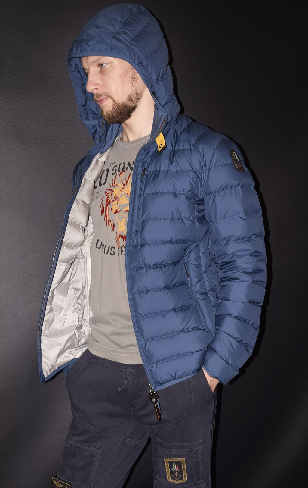 Куртка-пуховик лёгкая PARAJUMPERS LAST MINUTE dark indigo 